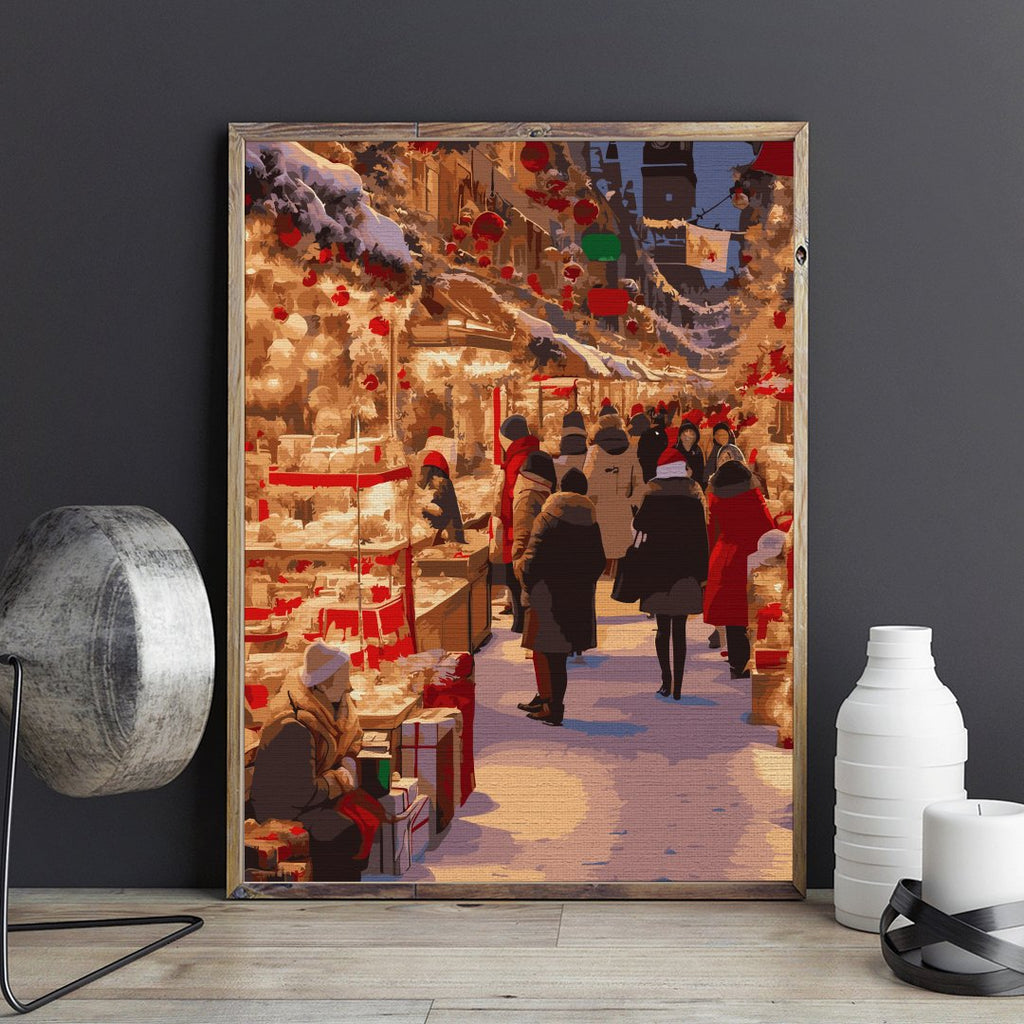 Christmas fair - Pictură pe numere - Pictorul Fericit