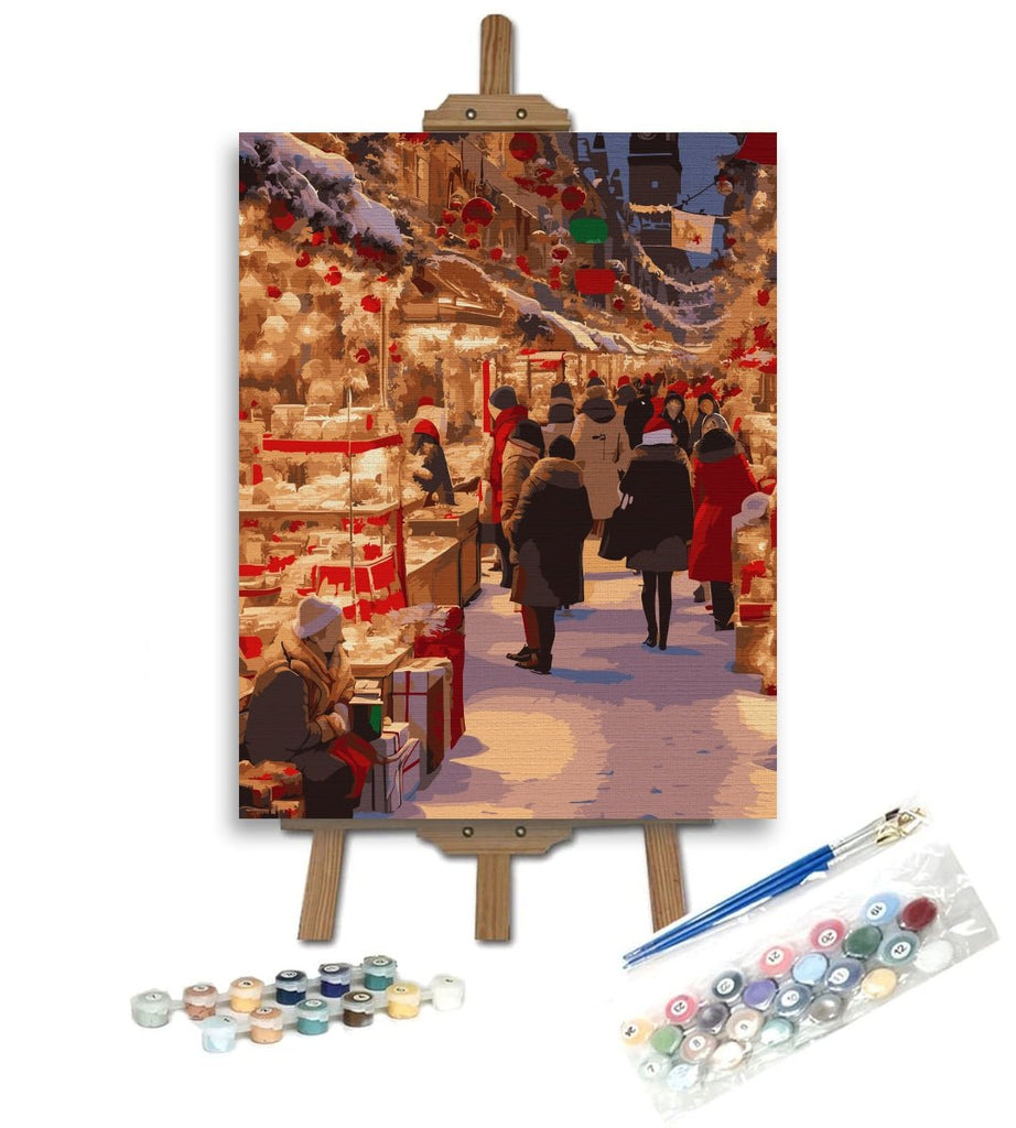 Christmas fair - Pictură pe numere - Pictorul Fericit