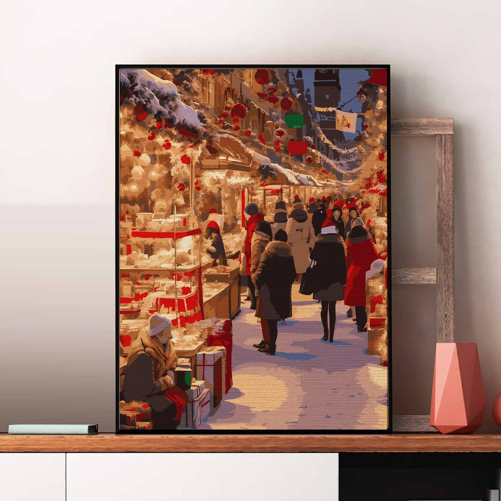 Christmas fair - Pictură pe numere - Pictorul Fericit