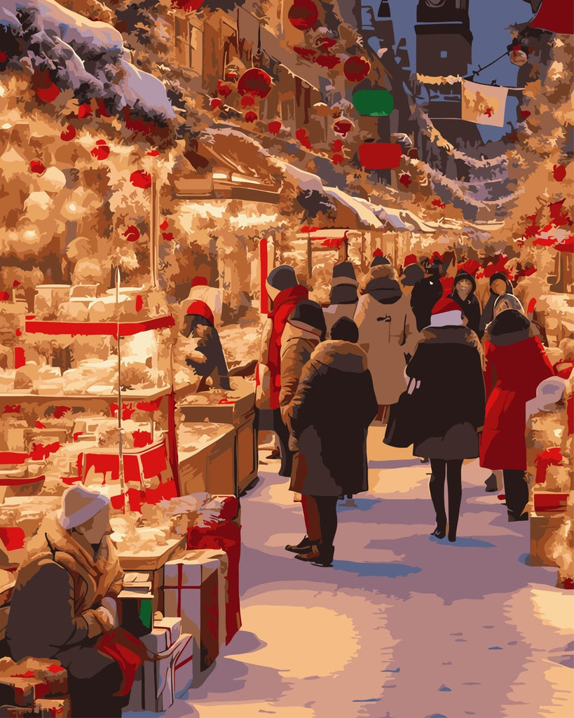 Christmas fair - Pictură pe numere - Pictorul Fericit
