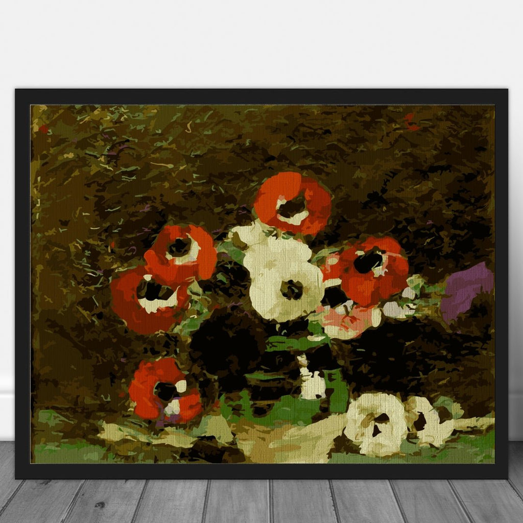 Colorful anemones (Anemone) - Pictură pe numere - Pictorul Fericit