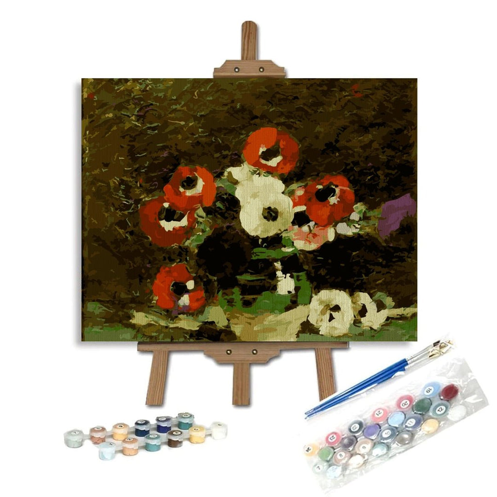 Colorful anemones (Anemone) - Pictură pe numere - Pictorul Fericit