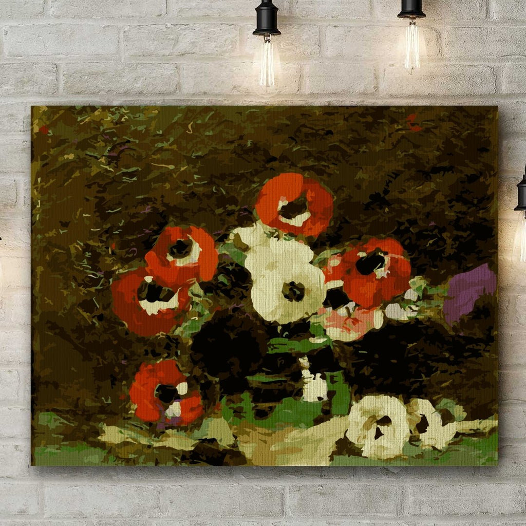 Colorful anemones (Anemone) - Pictură pe numere - Pictorul Fericit