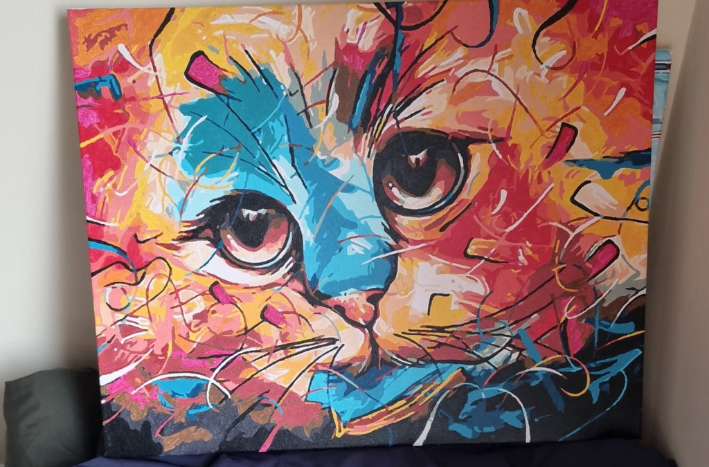 Coloured cat - Pictură pe numere - Pictorul Fericit