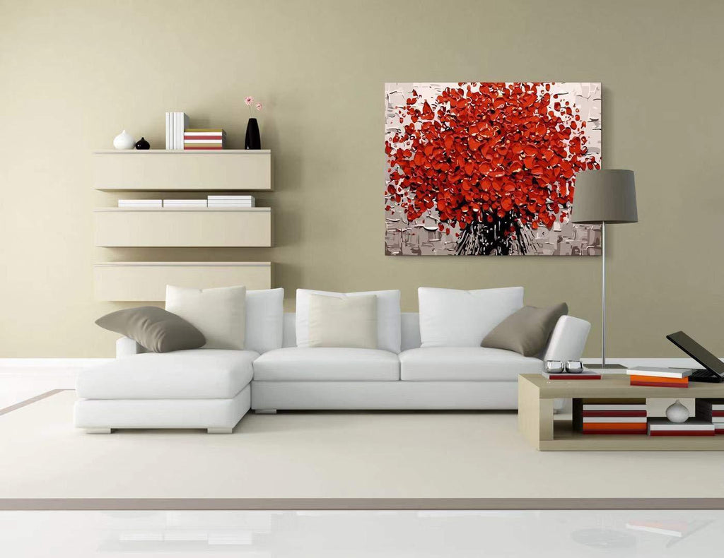 Coral Red Petals - Pictură pe numere - Pictorul Fericit