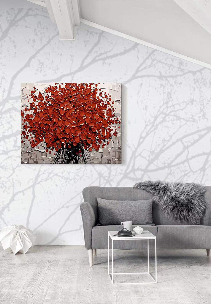 Coral Red Petals - Pictură pe numere - Pictorul Fericit