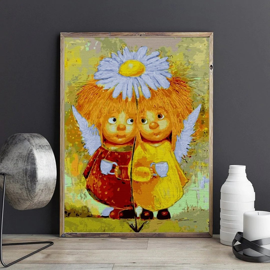 Daisy Angels - Pictură pe numere - Pictorul Fericit