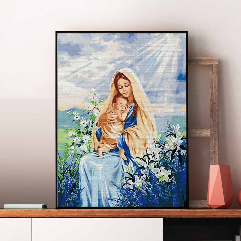 Holy Mother and Son - Pictură pe numere - Pictorul Fericit