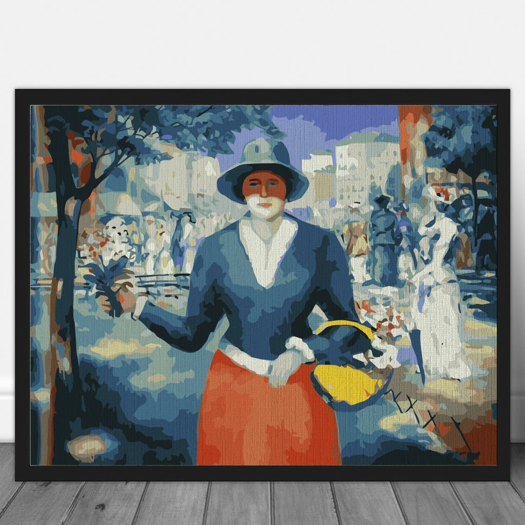 Lady in the street (Flowergirl) - Pictură pe numere - Pictorul Fericit