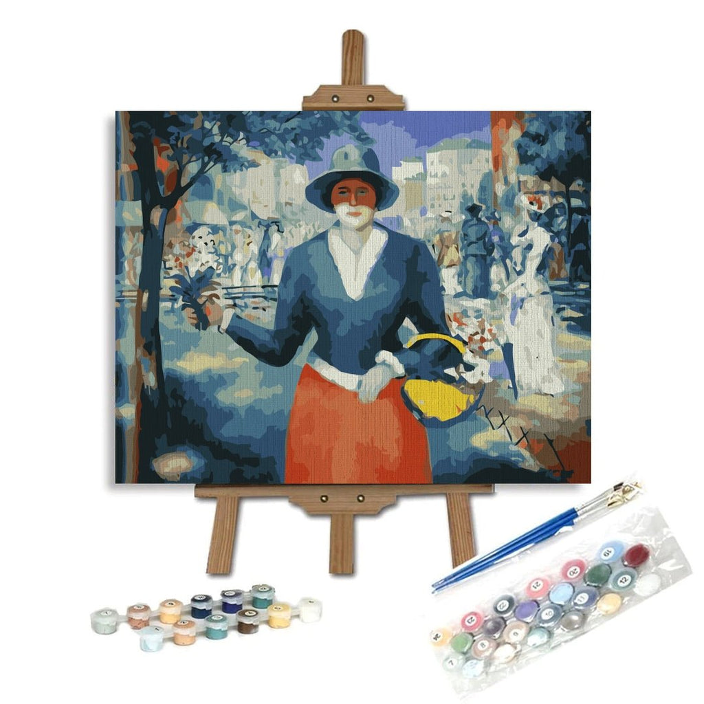 Lady in the street (Flowergirl) - Pictură pe numere - Pictorul Fericit