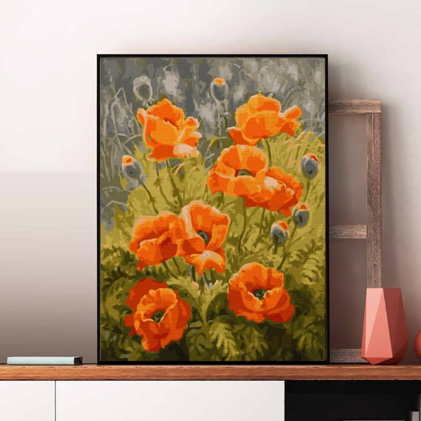 Orange Poppies - Pictură pe numere - Pictorul Fericit