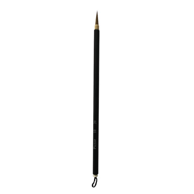 Pensulă zibelină, cu mâner scurt din bambus, de tip liner, 20 mm, 23 mm, Atelier AT10 - Pictorul Fericit