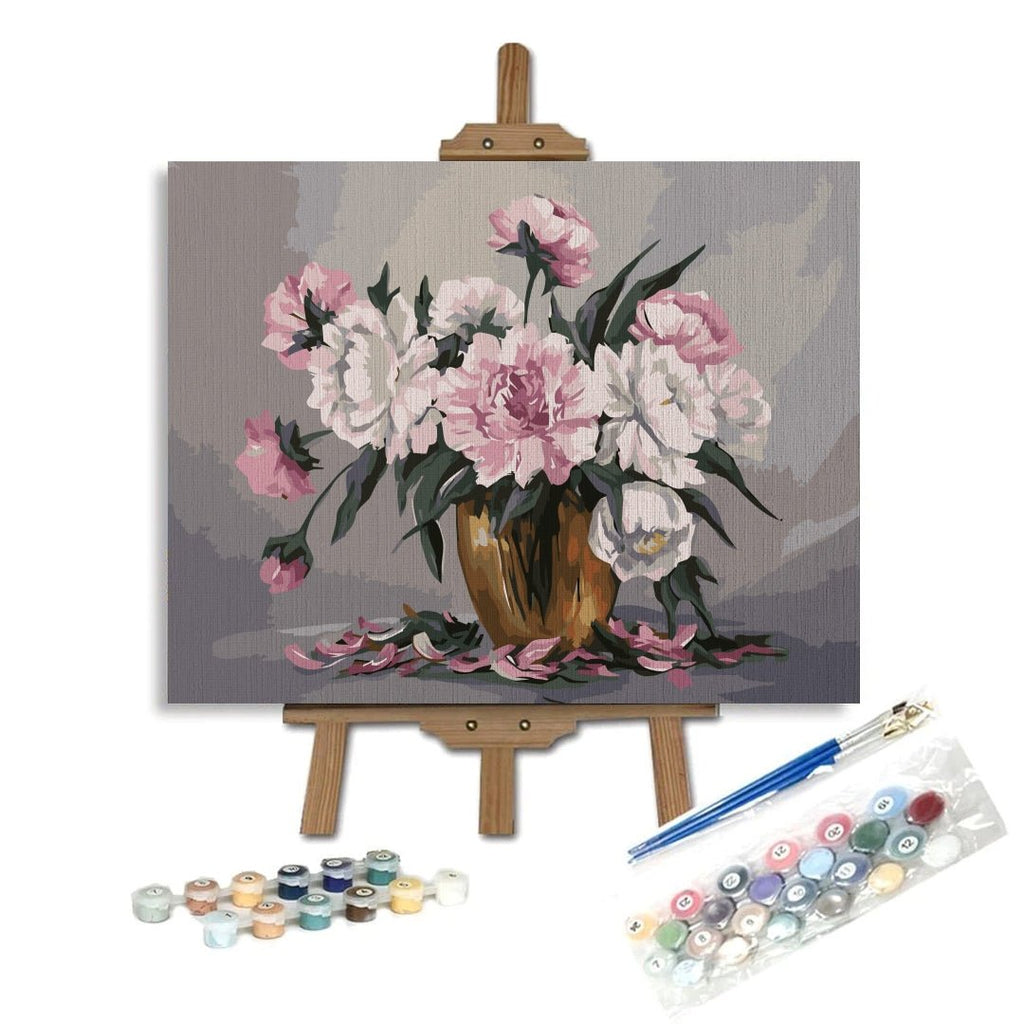 Pink flowers - Pictură pe numere - Pictorul Fericit