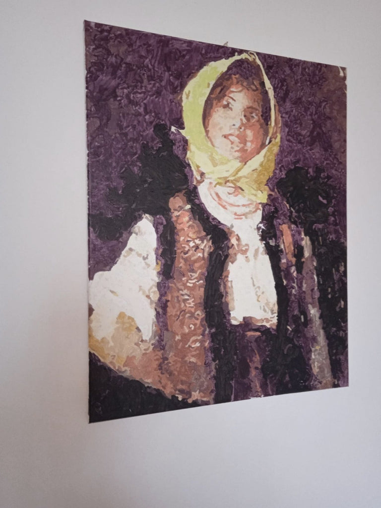 Romanian traditional costume (Țărancă voioasă) - Pictură pe numere - Pictorul Fericit