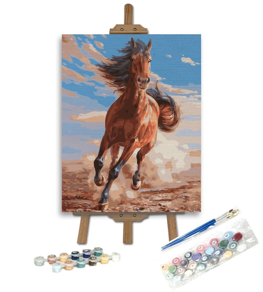 Running horse - Pictură pe numere - Pictorul Fericit