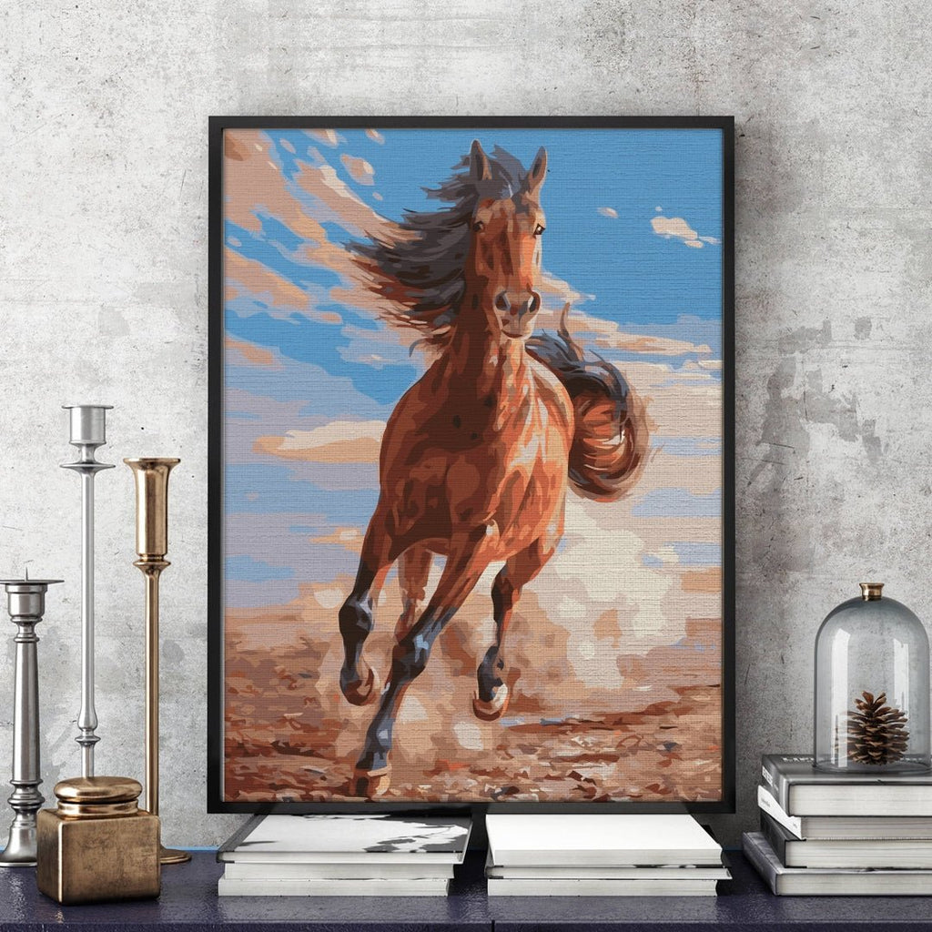 Running horse - Pictură pe numere - Pictorul Fericit