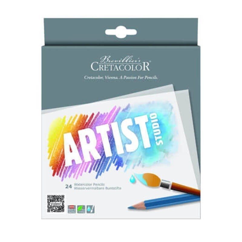 Set 12 sau 24 creioane colorate, acuarelabile, Artist Cretacolor - Pictorul Fericit
