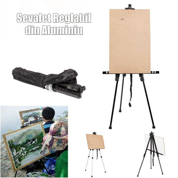 Șevalet din aluminiu, ajustabil - Pictorul Fericit