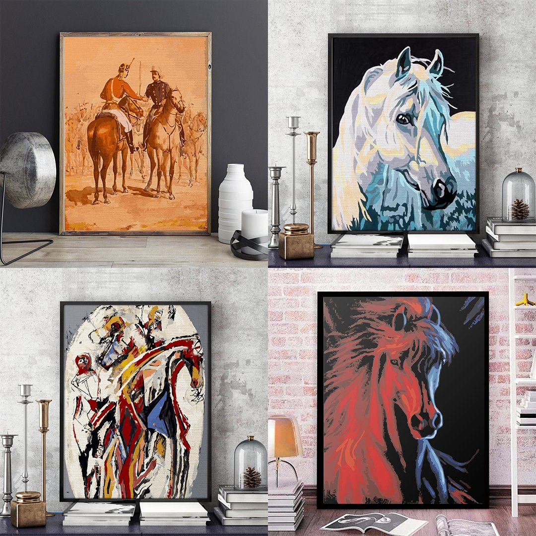 Picturi pe numere cu cai