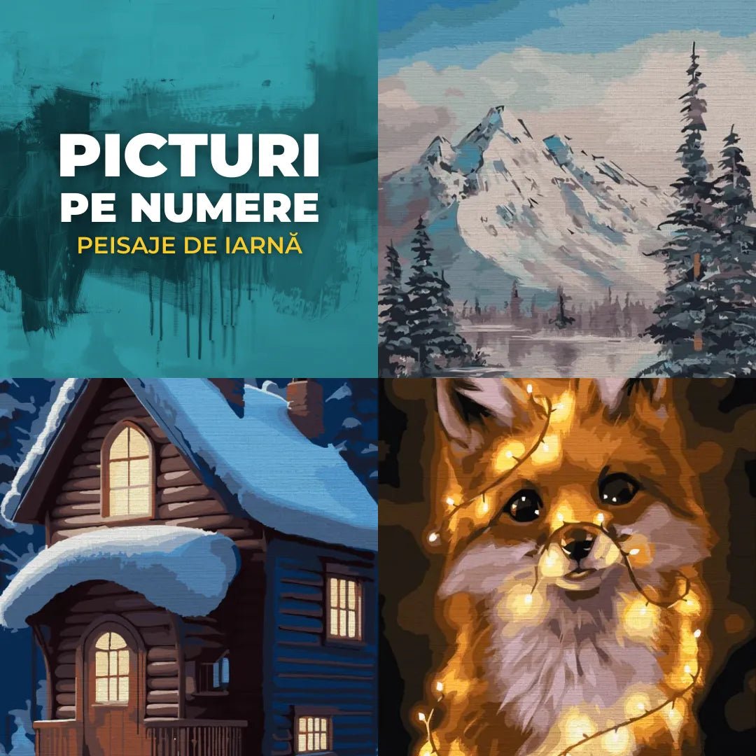 Picturi pe numere peisaj de iarnă