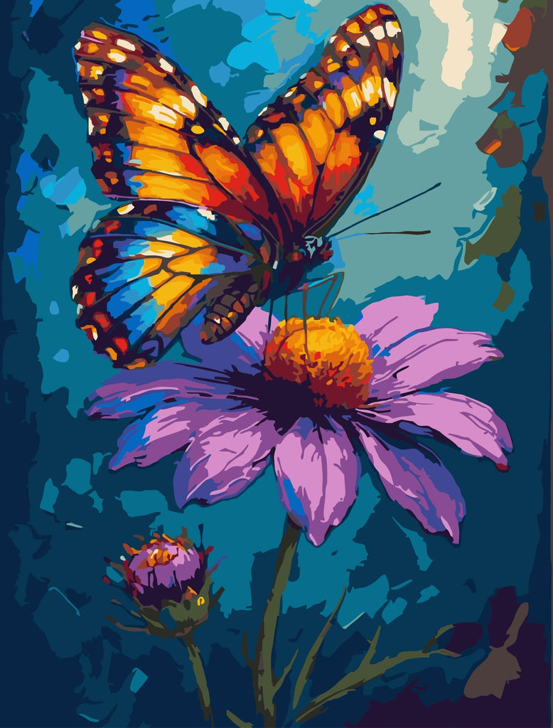 Aripi colorate - Pictură pe numere - Pictorul Fericit