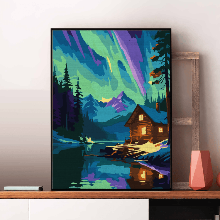 Aurora boreală - Pictură pe numere - Pictorul Fericit