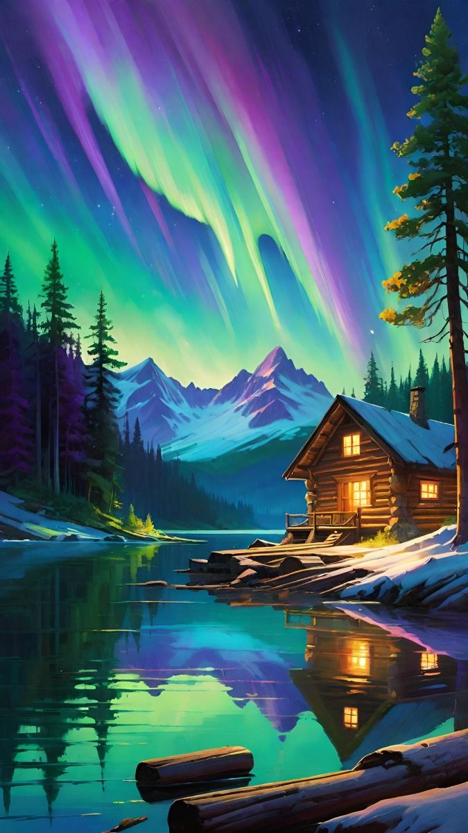 Aurora boreală - Pictură pe numere - Pictorul Fericit
