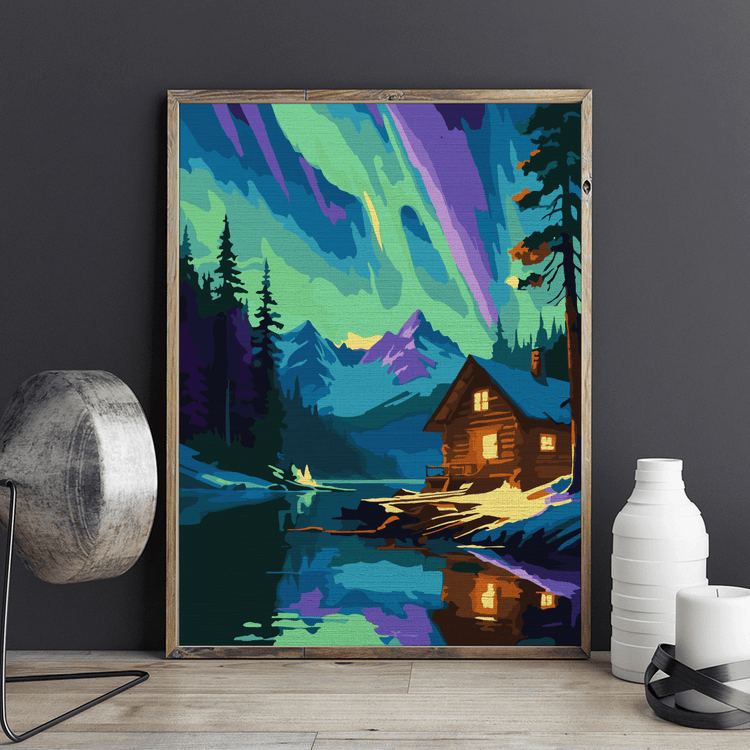 Aurora boreală - Pictură pe numere - Pictorul Fericit