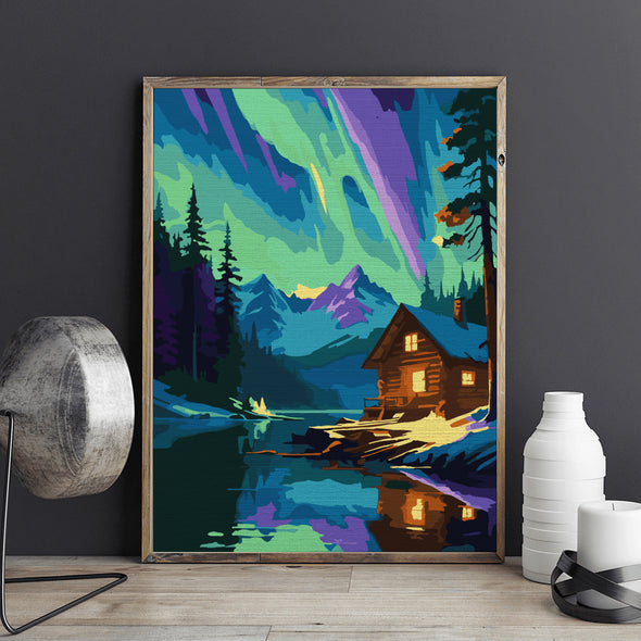 Aurora boreală - Pictură pe numere - Pictorul Fericit