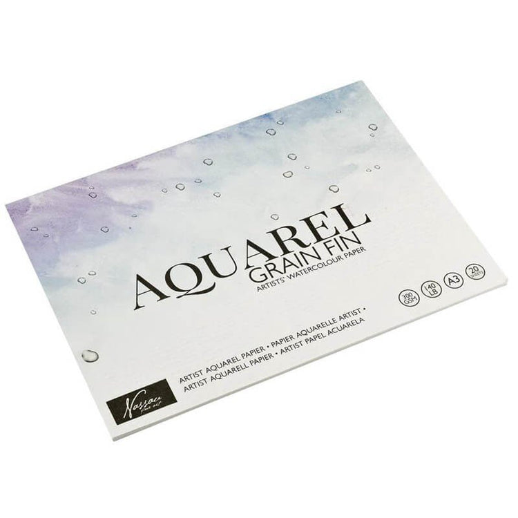 Bloc de desen premium pentru pictură în acuarelă, Nassau Fine Art, A40, 20 foi, 300g