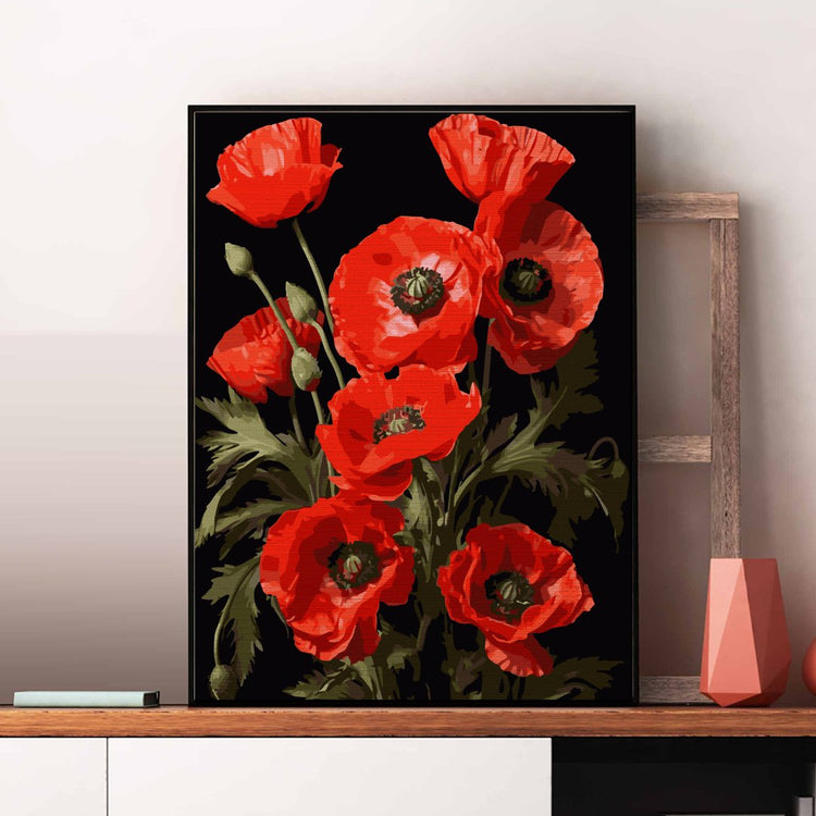 Buchet de maci (Bouquet of poppies) - Pictură pe numere - Pictorul Fericit