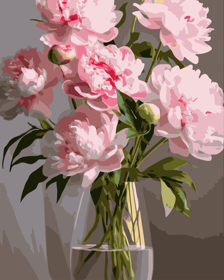 Bujori de neuitat (Unforgettable peonies) - Pictură pe numere - Pictorul Fericit