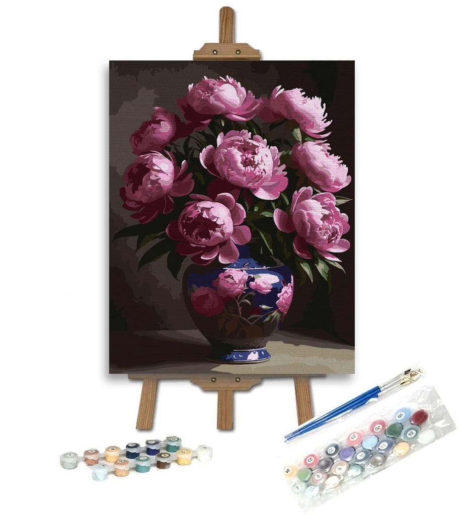 Bujori roz - Pictură pe numere - Pictorul Fericit