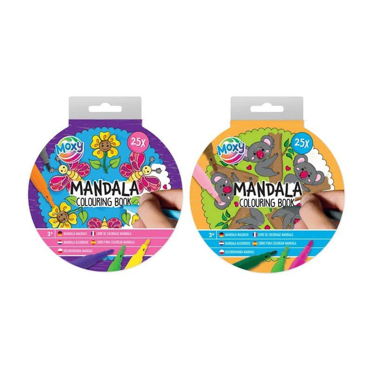Carte de colorat Mandala Grafix, diverse modele pentru fete, 25 foi, 3+ - Pictorul Fericit
