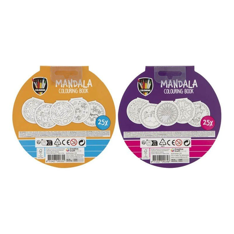 Carte de colorat Mandala Grafix, diverse modele pentru fete, 25 foi, 3+ - Pictorul Fericit