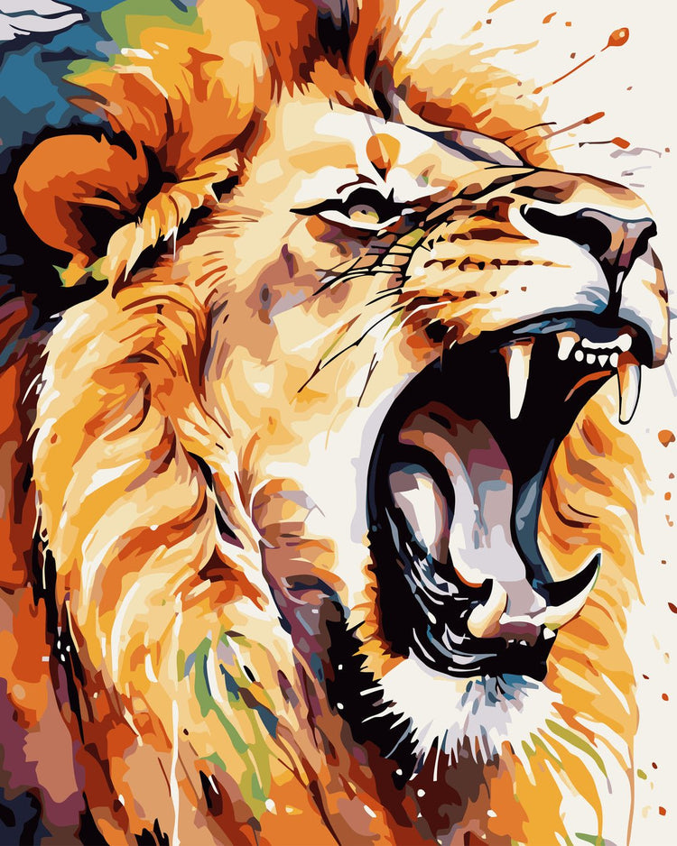 Chemarea leului (Lion's call) - Pictură pe numere - Pictorul Fericit