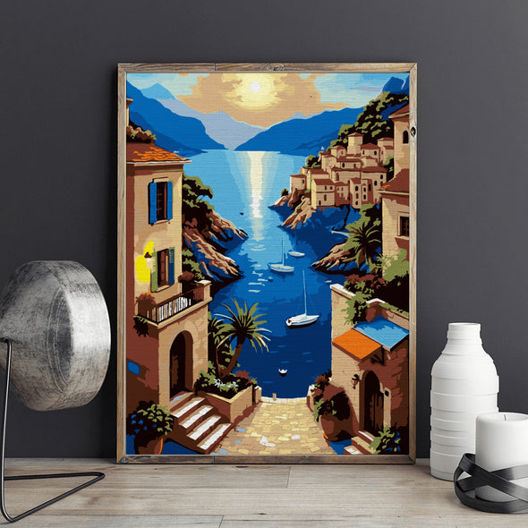 Coasta Amalfi - Pictură pe numere - Pictorul Fericit