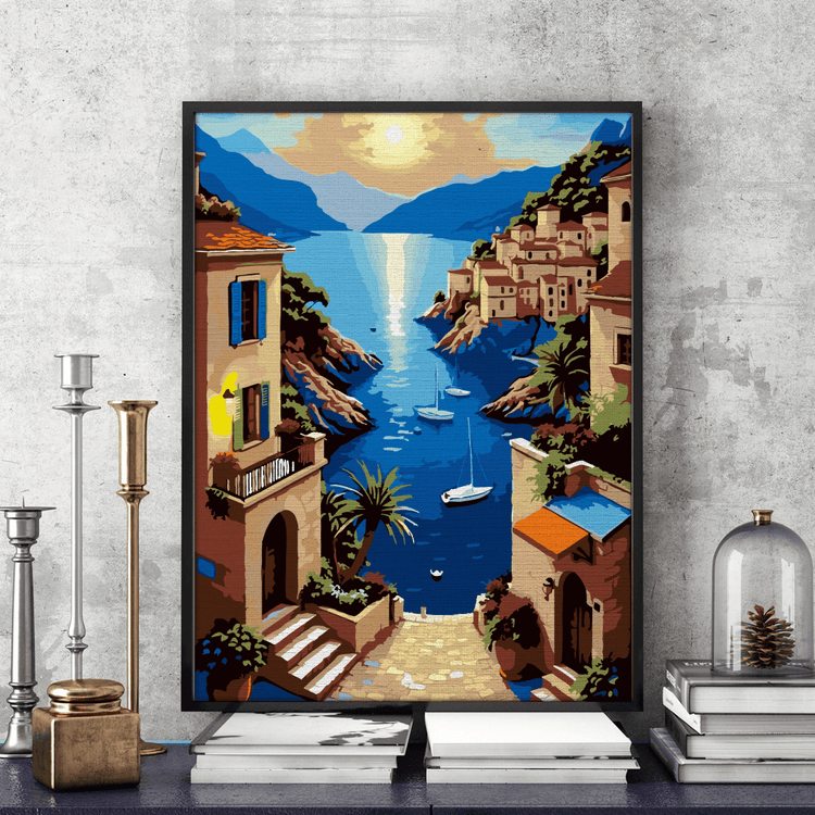 Coasta Amalfi - Pictură pe numere - Pictorul Fericit