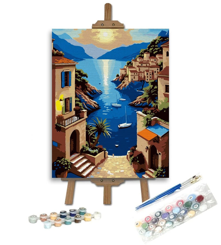 Coasta Amalfi - Pictură pe numere - Pictorul Fericit