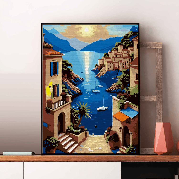Coasta Amalfi - Pictură pe numere - Pictorul Fericit