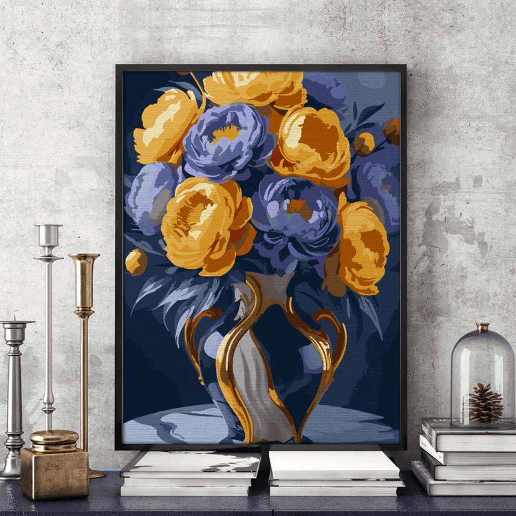 Contrast floral - Pictură pe numere - Pictorul Fericit