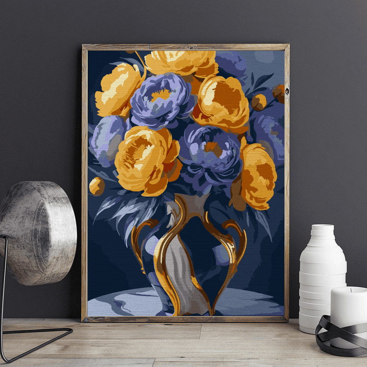 Contrast floral - Pictură pe numere - Pictorul Fericit