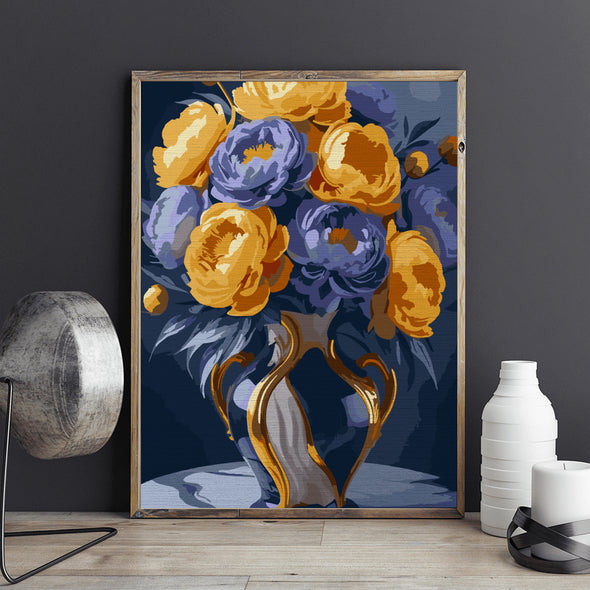 Contrast floral - Pictură pe numere - Pictorul Fericit