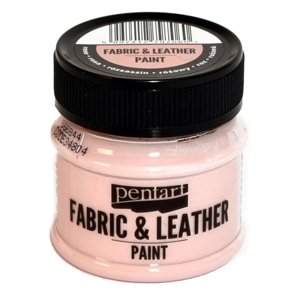 Culori pe bază de apă pentru piele/imitație de piele/textile/PVC, 50 ml, diverse culori, Pentart rose 