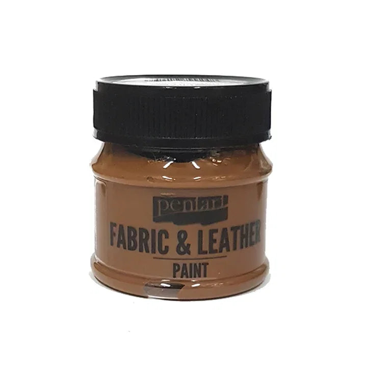 Culori pe bază de apă pentru piele/imitație de piele/textile/PVC, 50 ml, diverse culori, Pentart maro 