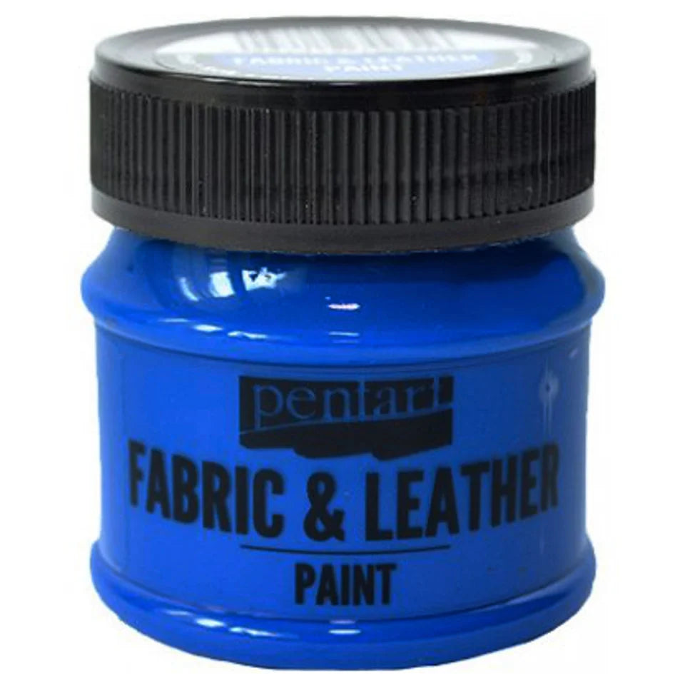 Culori pe bază de apă pentru piele/imitație de piele/textile/PVC, 50 ml, diverse culori, Pentart blue 