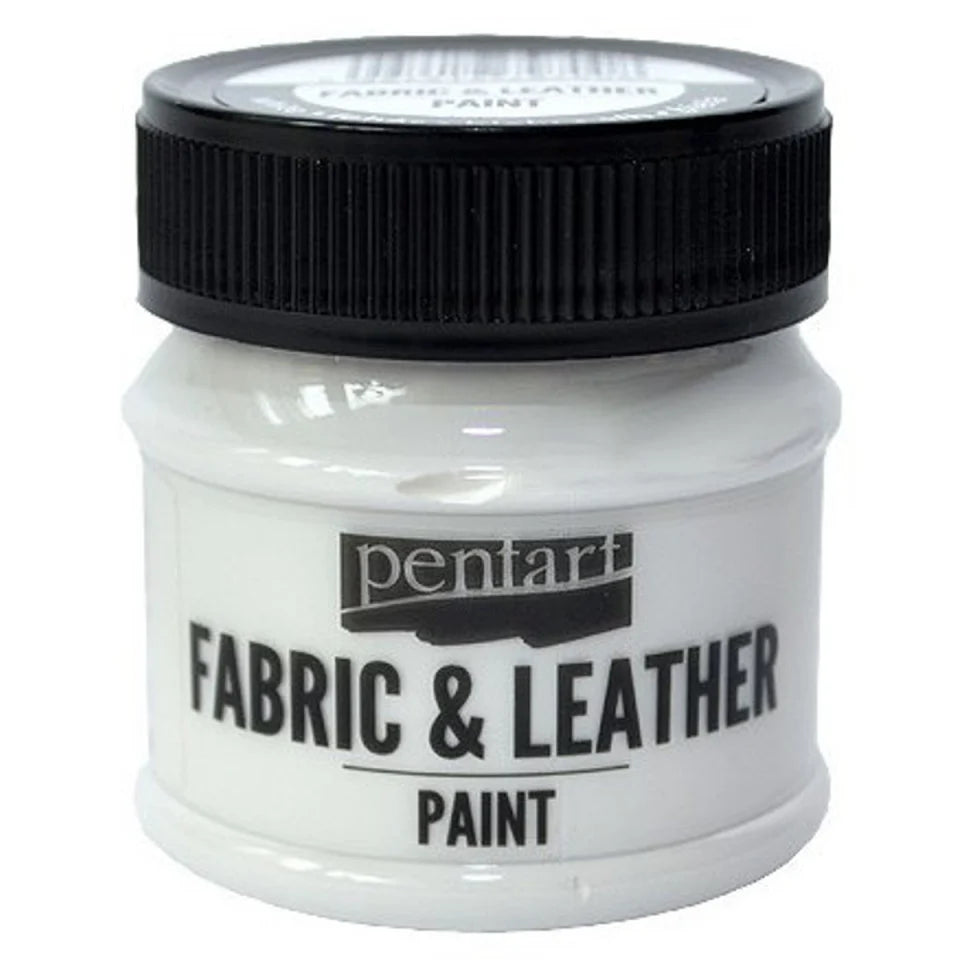 Culori pe bază de apă pentru piele/imitație de piele/textile/PVC, 50 ml, diverse culori, Pentart alb