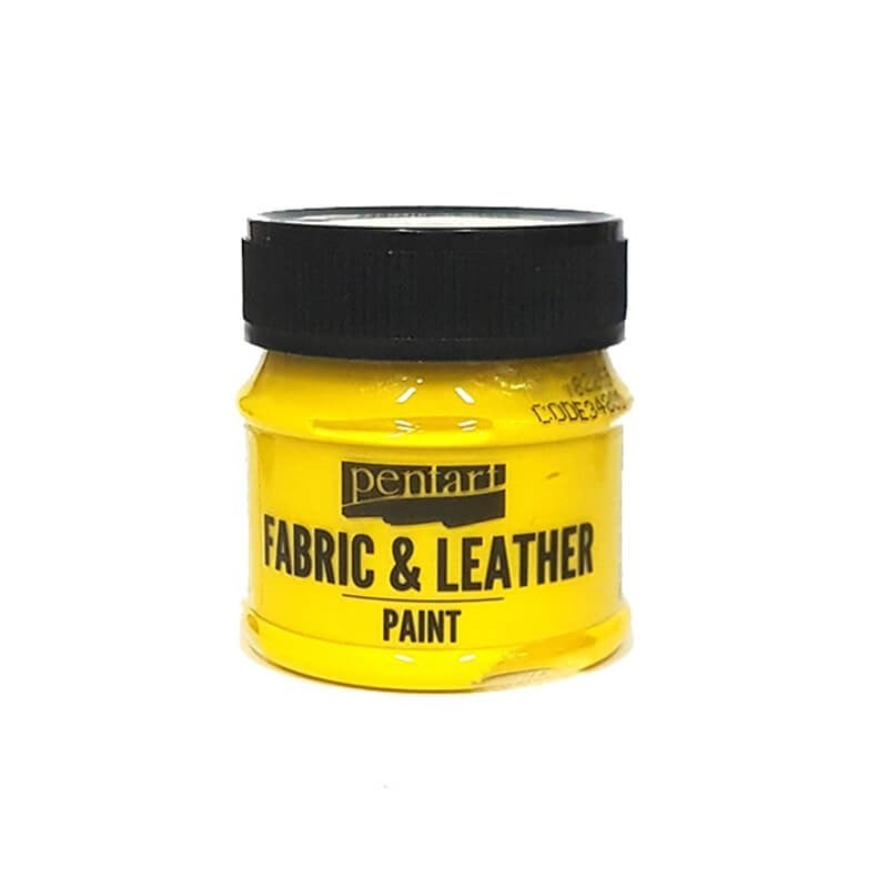 Culori pe bază de apă pentru piele/imitație de piele/textile/PVC, 50 ml, diverse culori, Pentart galben 