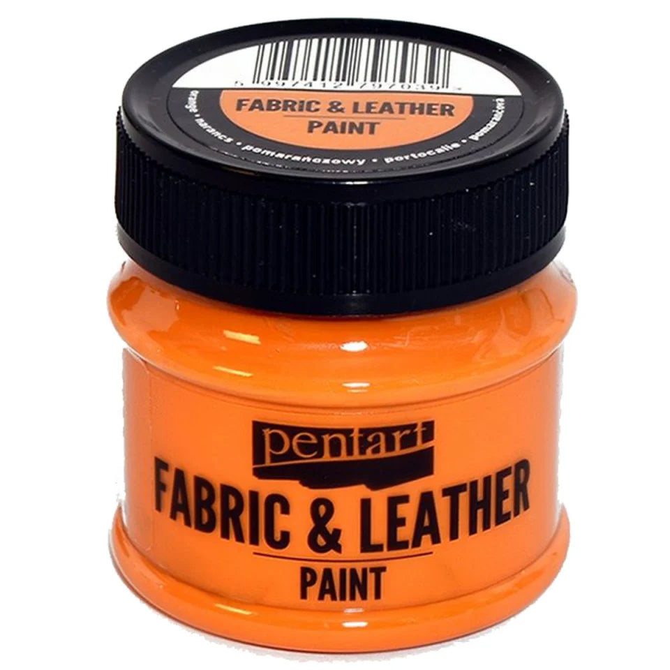 Culori pe bază de apă pentru piele/imitație de piele/textile/PVC, 50 ml, diverse culori, Pentart portocaliu 