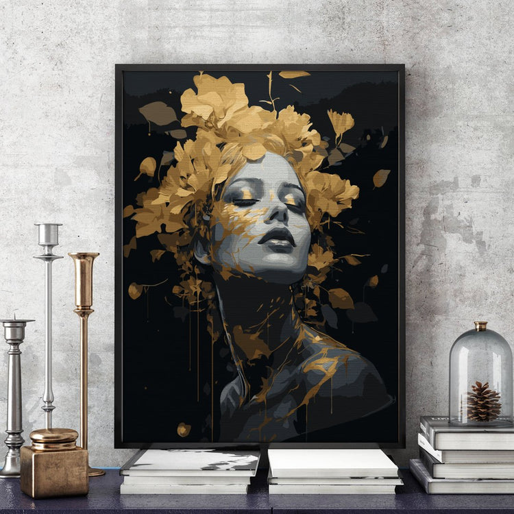 Fata de aur (Golden Girl) - Pictură pe numere - Pictorul Fericit